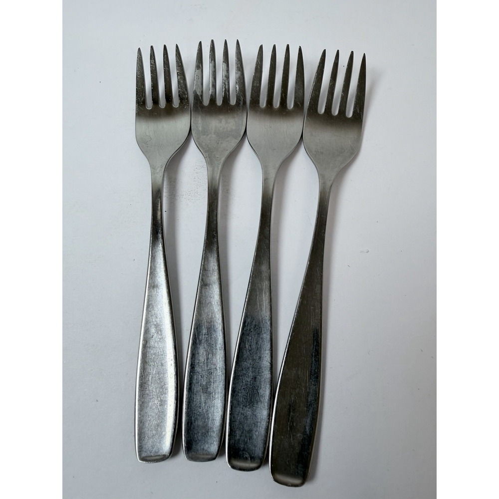 WMF LINE Salad Forks Set of 4 Stainless Germany Triangle‎ Mark 6 1/2"